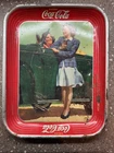 Original 1942 Coca-Cola Vintage Serving Tray Two Girls and Roadster