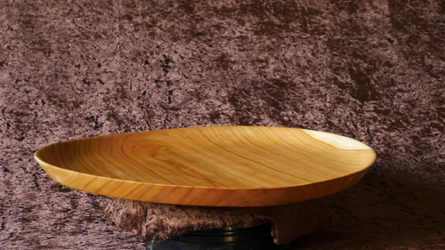 Plato XL de madera de cerezo, torneado húmedo, diámetro 35 cm - Vídeo 1 de 1