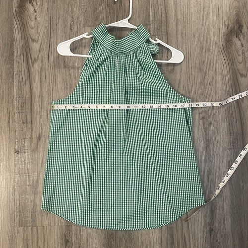 NWOT J. Crew Collection Green Checkered Halter Top Sleeveless Tie Neck Sz 4 - Picture 12 of 16