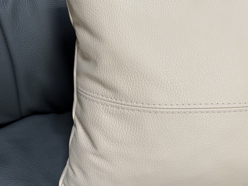 2 pezzi cuscino per divano 40 x 40 cm vera pelle cuscino da salotto cuscino in pelle cuscino decorativo beige - Foto 4 di 4