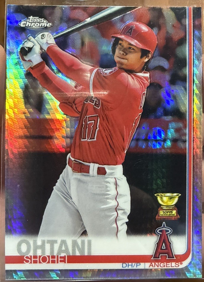 2019 Topps Chrome Shohei Ohtani Prism Refractor All-Star Rookie Gold Cup Card #1