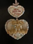 Cherished Teddies 3D Heart Ceramic Wall Plaque - Love Bears All Things - New