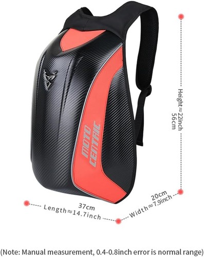 Motorcycle Backpack Waterproof Large Capacity Carbon Fiber Rider Black - Picture 4 of 6