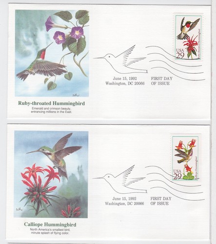 TurtlesTradingPost- Hummingbirds- 1992 #2642-46 Fleetwood Cachets FDC - 5 Covers - Picture 4 of 7