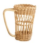 1pc Bottle Sleeve Cup Sleeve Heat-resistant Rattan Weaving Water Glass Cover