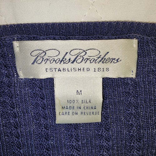 Brooks Brothers Damen Pullover dunkelblau Seide Zopfmuster Gr. M Old Money Maritim - Bild 5 von 13
