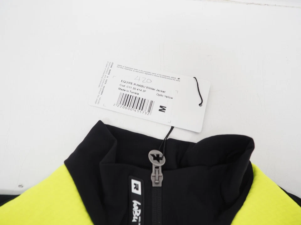 NEW! ASSOS Equipe R Habu Winter Jacket S11 Optic Yellow Mens Medium 2nd Skin Fit - Image 3 of 4