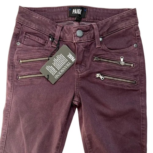Paige Edgemont Ankle Mid-Rise Skinny Jeans in Faded Mulberry Size 25 NWT $248 - Picture 3 of 6
