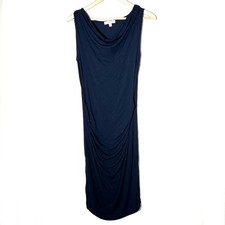 Banana Republic midnight blue sleeveless midi sheath dress size small S B163