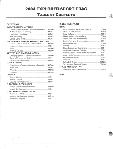 2004 Ford Explorer Sport Trac OEM Factory Shop Repair Service Manual - Picture 3 of 7