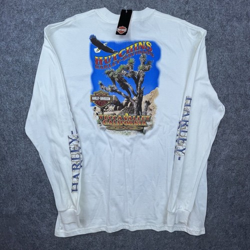 Harley Davidson Shirt XL White Joshua Tree Hutchins Yucca Valley California - Picture 2 of 9