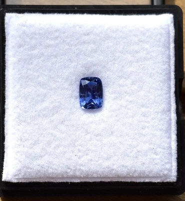 edelsteine24 Echter blauer Saphir Edelstein fac. Antikschliff Sri Lanka 1.20ct - Bild 1 von 4