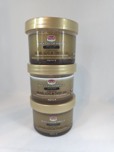 Trenza, gel Loc & Twist Black Castor Miracle Extra Hold domestica bordes de frizz (lote 3) - Imagen 7 de 12