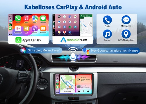 CAM+DAB+Apple Carplay 9" Android 14 Autoradio GPS Navi DSP Für VW Golf CC Tiguan - Bild 8 von 23