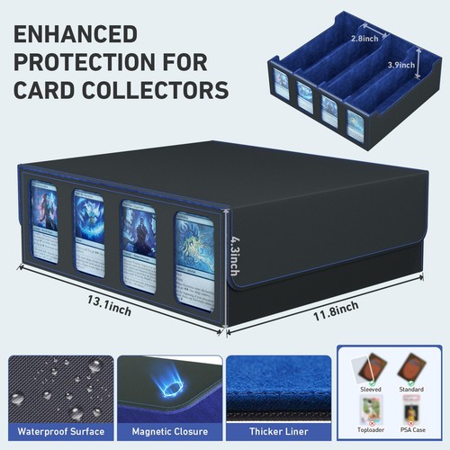 4-Row Trading Card Storage Box, Bulk Cards Case for 3200+ Mtg tcg Magic Playi... - Picture 5 of 6