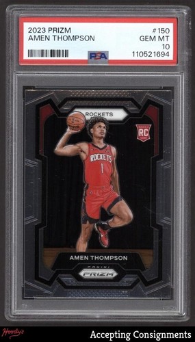 2023-24 Panini Prizm #150 Amen Thompson RC ROOKIE Rockets PSA 10 GEM MINT