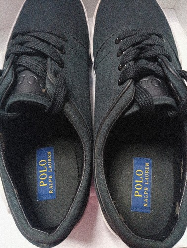Zapatos Polo Ralph Lauren Faxon Low-Top Azul Oscuro Lona Retro Con Cordones Usados - Imagen 3 de 17