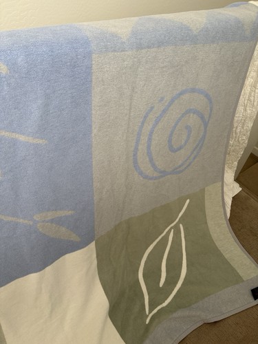 Vintage Ibena Fleece Throw Blanket Germany Green/Blue Plaid 56x64 Germany SOFT - Picture 6 of 11