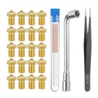 3D Nozzles Kit, 20pcs 3D Printer Brass Nozzles 0.8mm, 5pcs Cleaning Needles