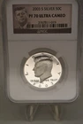 PERFECT PROOF!!! 2003-S KENNEDY 90% SILVER HALF DOLLAR NGC PF70 UCAM! LOT A4