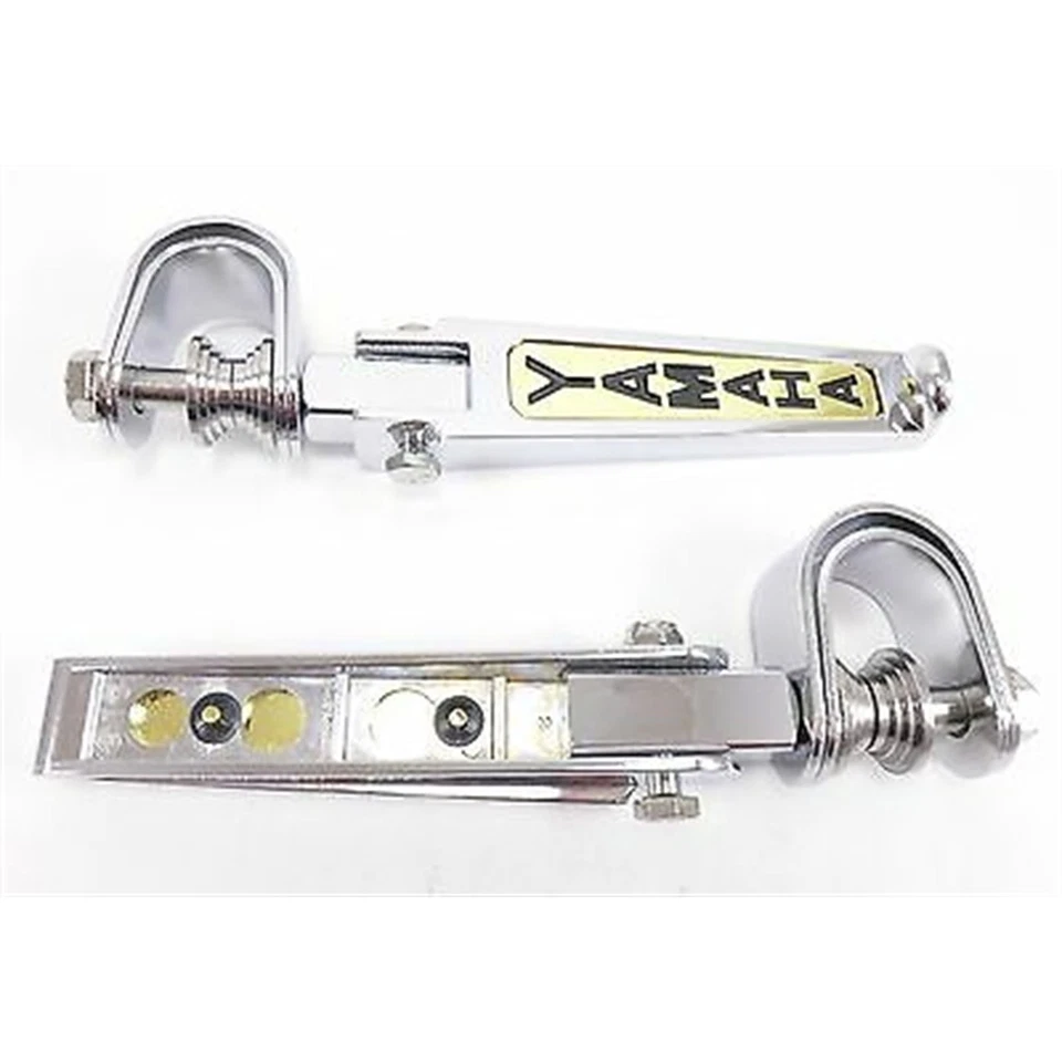 Par de clavijas de reposapiés plegables cromadas/doradas - Inserto personalizado para Yamaha 2fm-11-7323y Foto 2 de 4