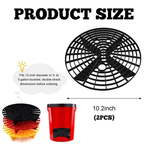 Car Wash Bucket Inserts - 2 PCS Plastic Grit Trap for Vehicle Detailing, Auto... - Picture 2 of 6