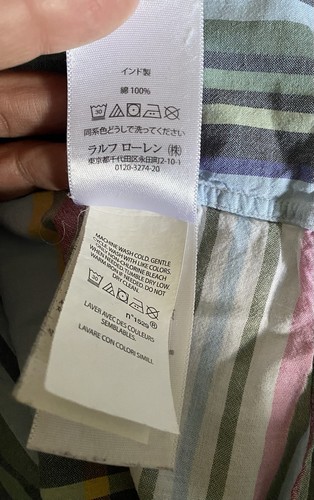 Men’s Ralph Lauren Indian Madras Striped Men’s Shirt. Long Sleeved. Button    XL - Bild 7 von 14