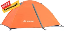 BISINNA 2/4 Person Camping Tent Lightweight Backpacking 2 Perosn, Orange 