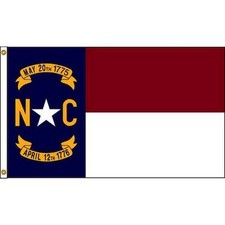 North Carolina State Flag 5x8 Ft Nylon Outdoor Indoor Annin Nyl-Glo Grommets