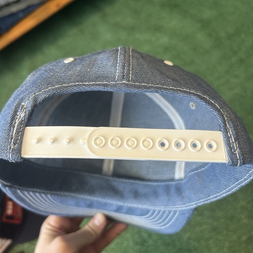 Vtg 80s Denim Trucker Snapback Hat Big Patch USA Made GJ Ingram & Son - Picture 7 of 7