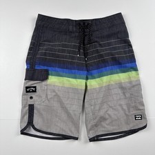 Billabong Recycler Pro Boardshorts Size 26 Swim Trunks Shorts Gray Blue Pocket
