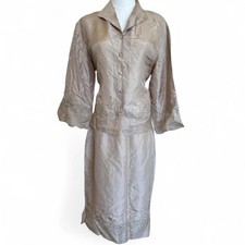 90s Edward silk two piece skirt set Sz. L