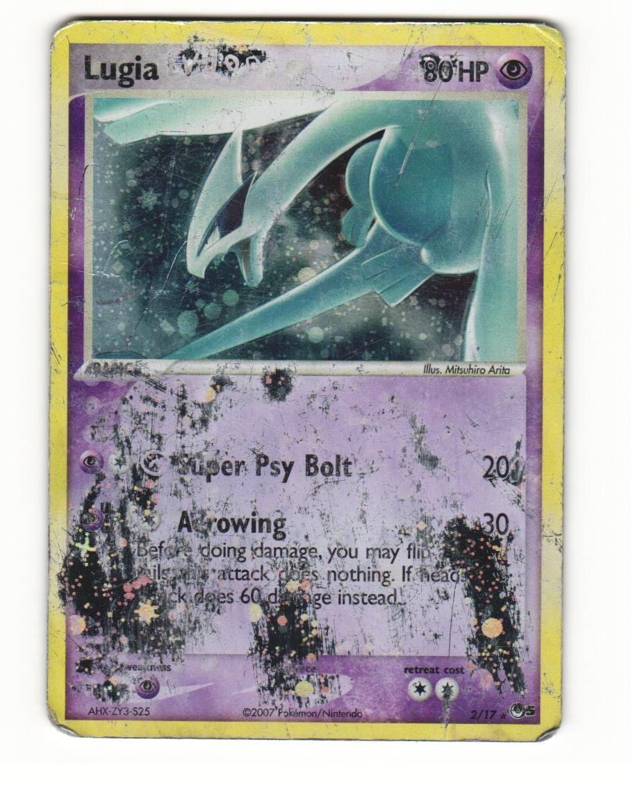 Lugia 2/17 Rare 2007 POP Series 5 Pokemon Card DMG