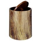  Kitchen Trash Can Swing Lid Imitation Wood Grain Garbage Collecting Bin