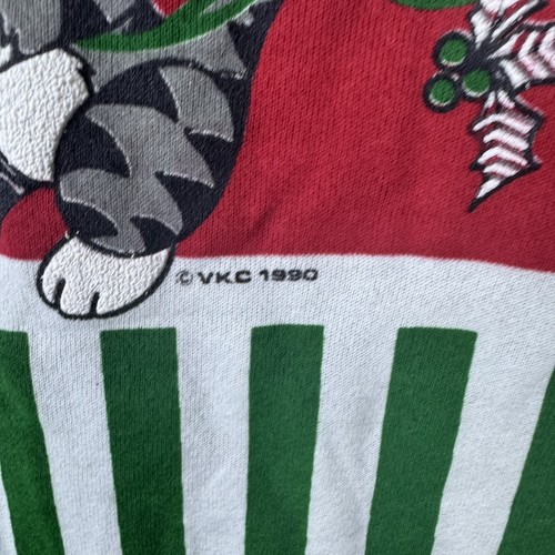 Vintage Cat Christmas Sweatshirt Womens 2XL Turtleneck 1990 Cats Holiday Gift - Picture 4 of 11