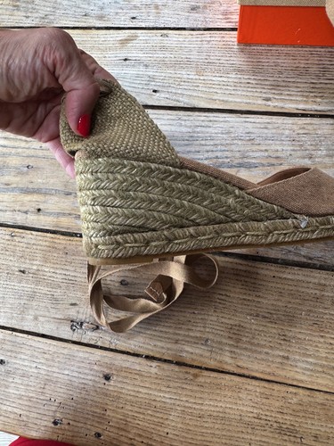 Immaculate CASTANER "Carina Tostado" Canvas Brown Mid Wedge Espadrille SHOES 40 - Picture 6 of 10