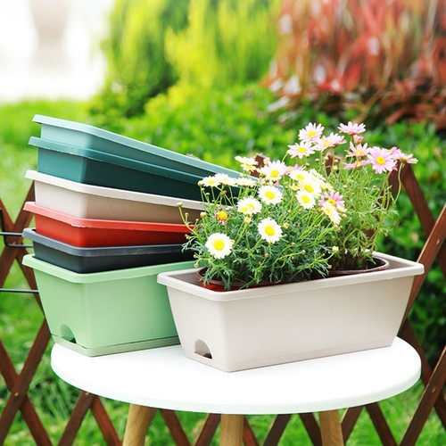 Diverse Gardening Options with This Set of Four Rectangular Plant Pots - Picture 5 of 29