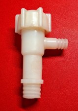 Plastic Tank Bulkhead Fitting Spigot Valve 3/4" NPT with 5/8" OD Hose Barb - NEW