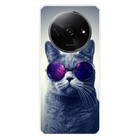 Coque en silicone imprimée compatible Xiaomi Redmi A3 4G Chat à lunette
