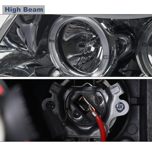 For 06-08 BMW E90 3 Series Sedan LED Eye Lid Halo Projector Headlight Lamp Smoke - Picture 6 of 12