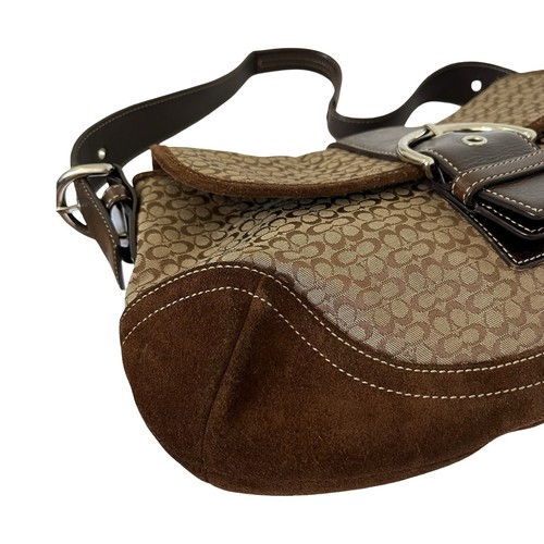 Borsa a tracolla Coach 6808 Soho marrone firmata tela grande patta Y2K 2005 - Foto 6 di 16