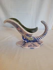 Hull Blossom cornucopia planter 1955 6 3/4" tall green blue