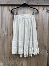 Antique Women's White Cotton Victorian Petticoat Eyelet Trim