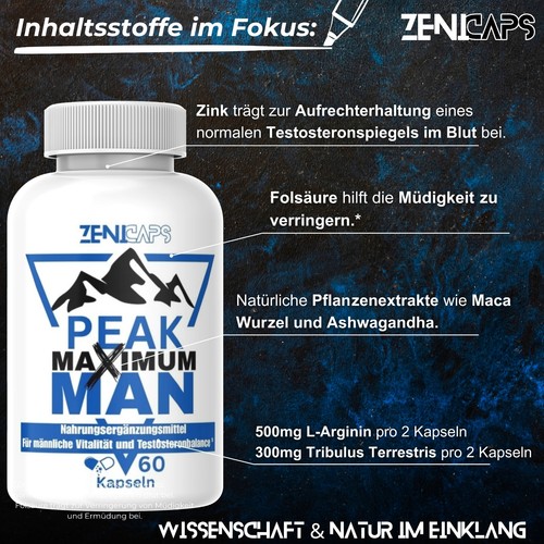 ZENICAPS PEAK MAXIMUM MAN Original | Für aktive Männer 60 Kapseln - Bild 3 von 9