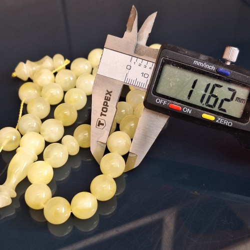 ☀️Natürlicher Baltischer Bernstein Islamisches Gebet 33 Perlen Misbaha Tasbih Rosenkranz 36g 11,6mm📿 - Bild 16 von 24