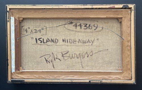 Ryk Burgess ~ “Island Hideaway” 1950’s Hawaiian Abstract Impressionism ~ Signed - Picture 16 of 21