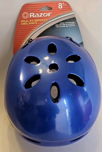 Razor Multi-Sport Blue Protective Helmet 8+ Youth with Adjustable Straps - Picture 1 of 8