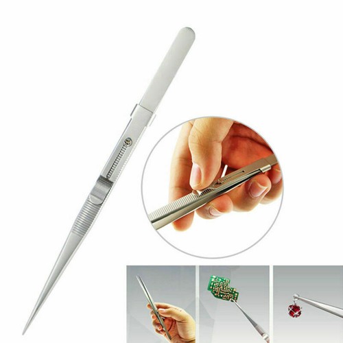 GEM & DIAMOND STONE TWEEZERS LOCKING JEWELRY TWEEZER SLIDE LOCK FINE TIP G - Afbeelding 5 van 10