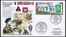 DEB24-5: FDC France D-DAY 1944-2024 - Les 177 Français du Commando Kieffer (1er 