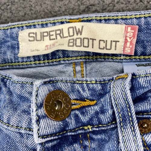 Levis 514 Superlow Boot Cut Jeans Womens Size 5M Light Wash Denim Blue - Picture 2 of 14